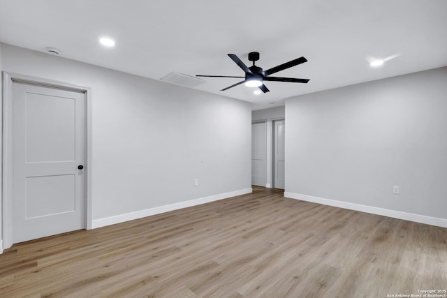 5807 Sun Rdg, San Antonio, TX 78247 - unfurnished room featuring a smoke detector, wood finished floors, ceiling fan, and recessed lighting