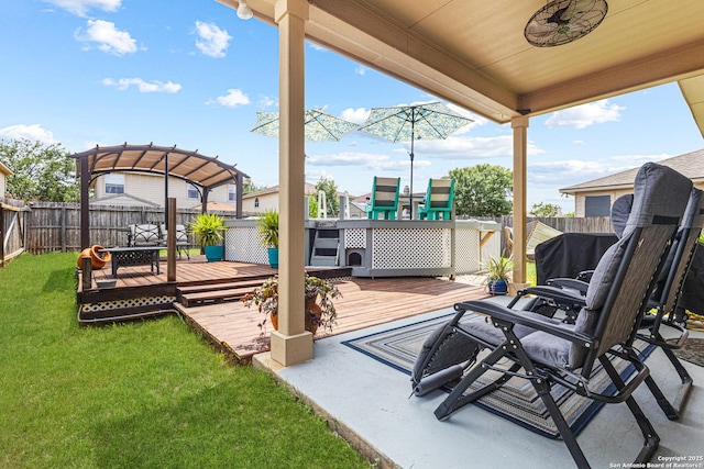 5938 Smoky Quartz, San Antonio, TX 78222 - fenced backyard with a wooden deck