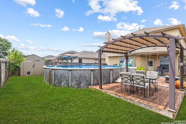 5938 Smoky Quartz, San Antonio, TX 78222 - fenced backyard featuring a shed, outdoor dining space, and a deck