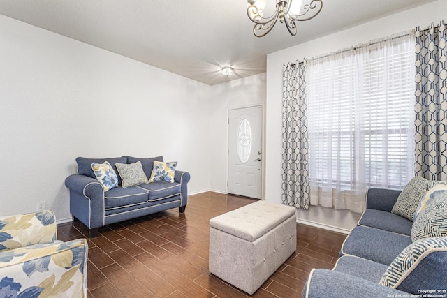 5938 Smoky Quartz, San Antonio, TX 78222 - living area featuring a chandelier and wood finished floors