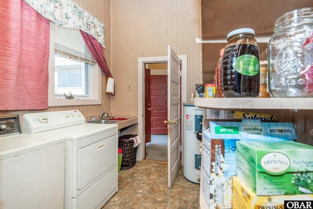 278 Bayview Dr, Stumpy Point, NC 27978 - laundry room with washing machine and clothes dryer and water heater