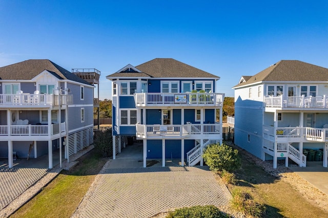 back of property with a residential view