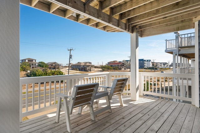 deck featuring a residential view