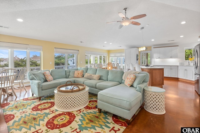 1129 Morris Dr Lot 735, Corolla, NC 27927 - living area featuring ceiling fan, recessed lighting, and light wood-type flooring