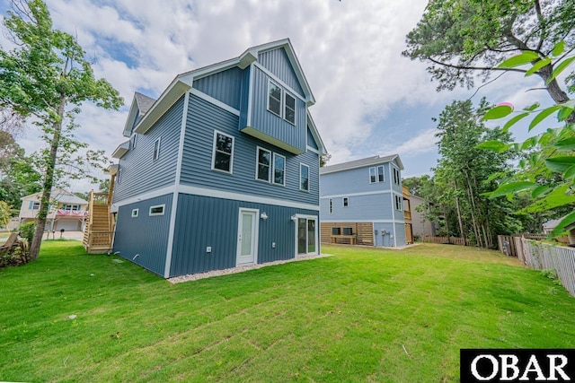 224 W Lost Colony Dr Lot 13, Nags Head, NC 27959 - back of house with stairs and board and batten siding
