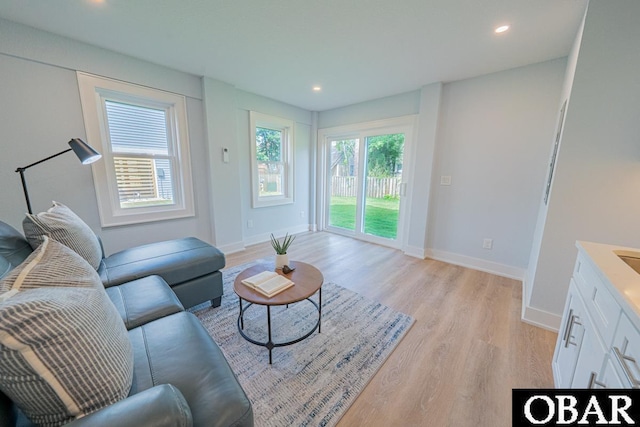 224 W Lost Colony Dr Lot 13, Nags Head, NC 27959 - living room featuring light wood-type flooring and recessed lighting