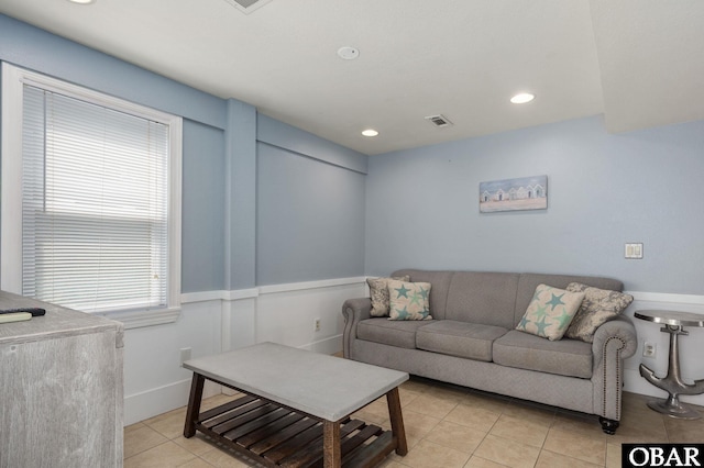 740 E Willet Ct Lot 54, Corolla, NC 27927 - living area with light tile patterned floors, recessed lighting, and visible vents