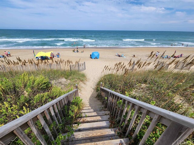 property view of water with a beach view