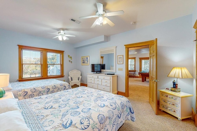 46065 Cape Point Way Lot 58, Buxton, NC 27920 - bedroom featuring light colored carpet and ceiling fan