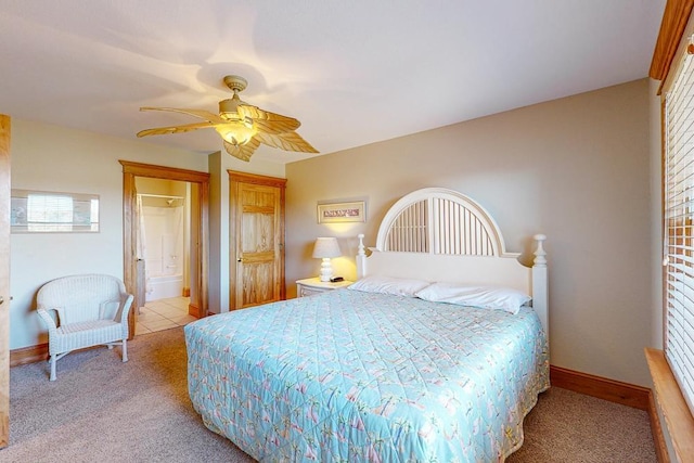 46065 Cape Point Way Lot 58, Buxton, NC 27920 - bedroom featuring light colored carpet, baseboards, multiple windows, and ceiling fan