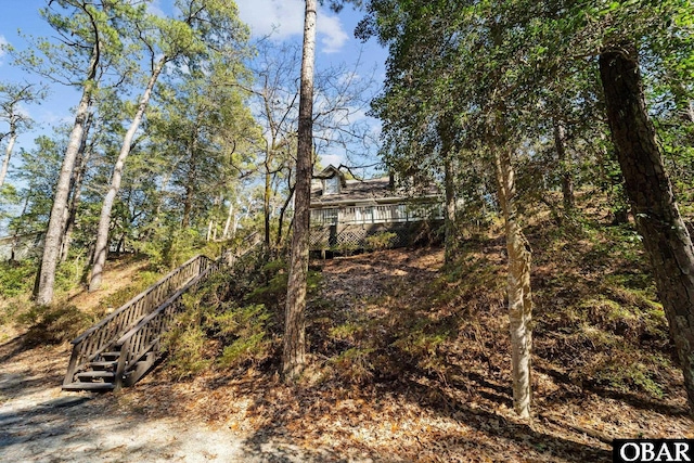 view of yard with stairway