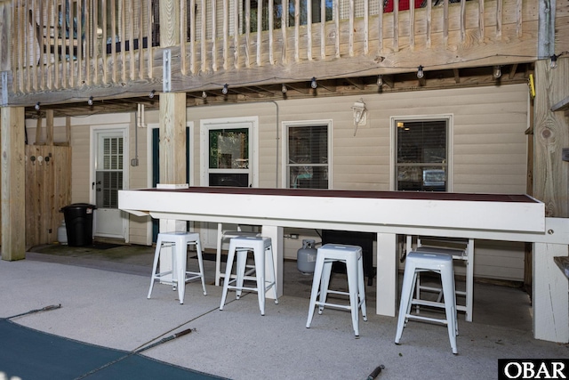 exterior space with outdoor dry bar