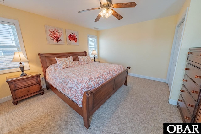 108 E Fresh Pond Dr Lot 24, Kill Devil Hills, NC 27948 - bedroom featuring light colored carpet and a ceiling fan