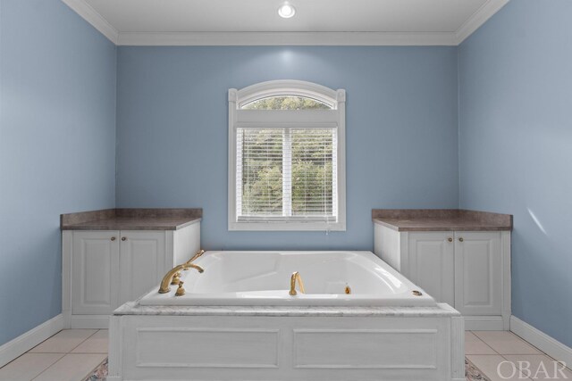 50336 Great Ridge Rd, Frisco, NC 27936 - bathroom featuring tile patterned flooring, baseboards, and a bath