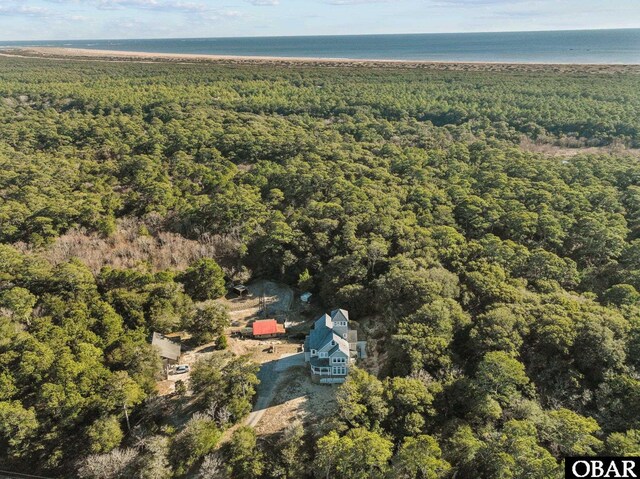 50336 Great Ridge Rd, Frisco, NC 27936 - drone / aerial view featuring a forest view and a water view