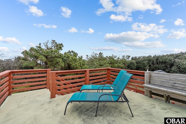 balcony with a wooded view