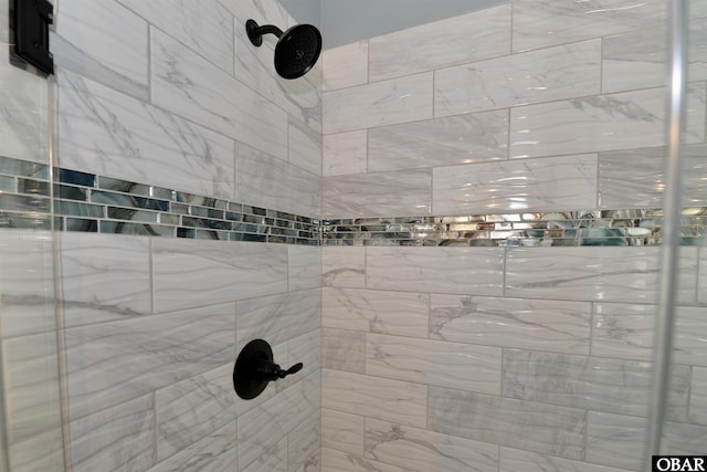 interior details with tiled shower