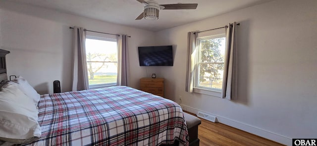 1034 N NC Highway 37, Gates, NC 27937 - bedroom featuring baseboards, multiple windows, wood finished floors, and visible vents