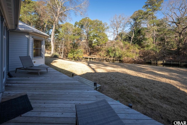 deck with a lawn