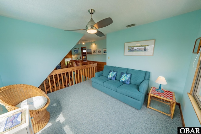 26224 Cutlass Ln Lot 27, Salvo, NC 27972 - living area featuring carpet flooring and a ceiling fan
