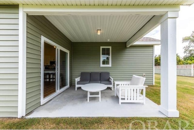 view of patio / terrace featuring an outdoor living space