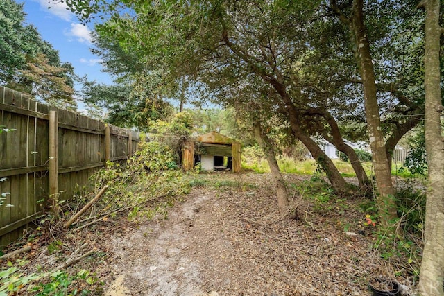 view of yard featuring a fenced backyard