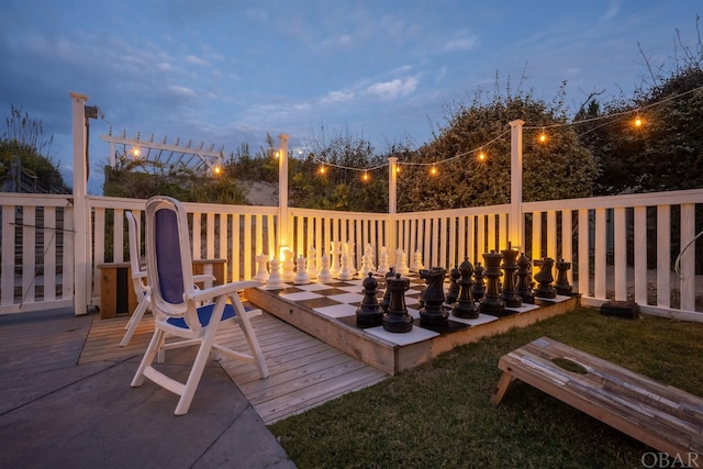 view of deck at dusk