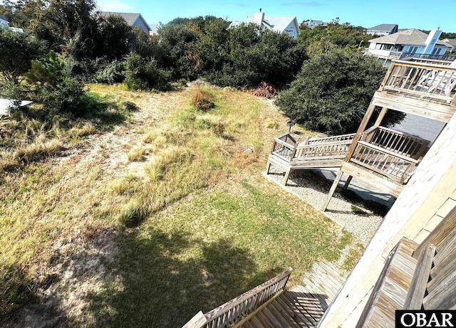 view of yard featuring a deck