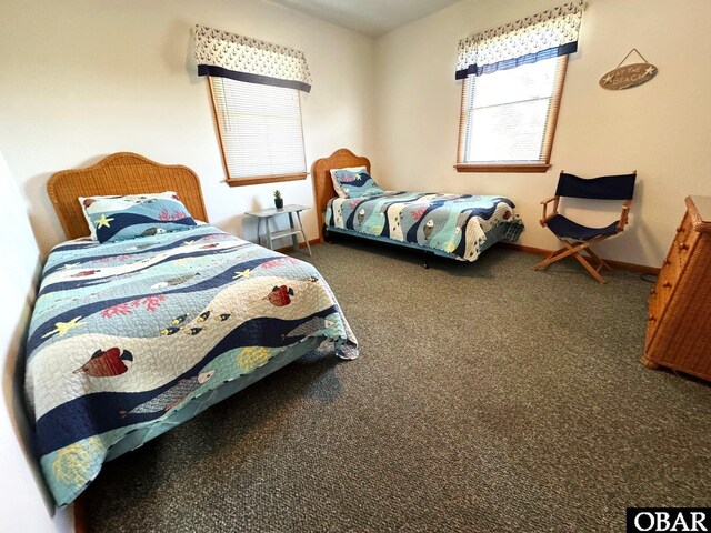 bedroom featuring baseboards and carpet floors