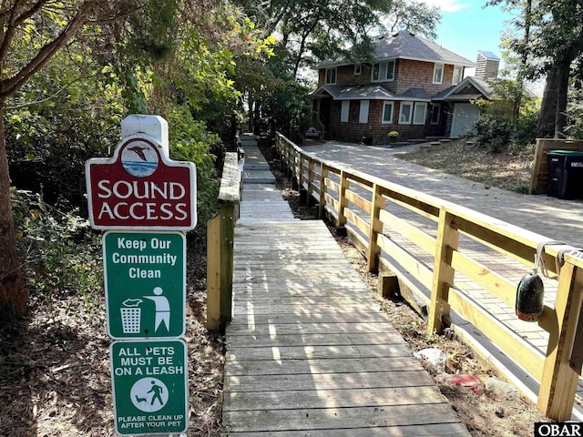 view of dock area
