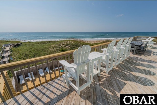 57236 Atlantic View Dr Lot 3, Hatteras, NC 27943 - wooden deck with view of water and beach