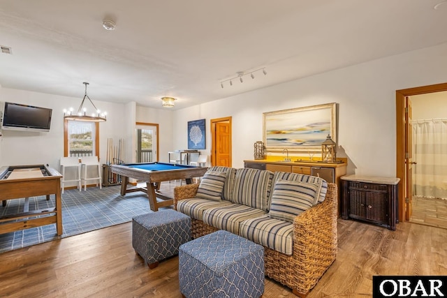 57236 Atlantic View Dr Lot 3, Hatteras, NC 27943 - game room with wood finished floors, pool table, and a sink