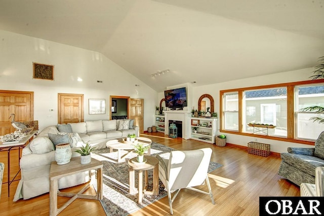 57236 Atlantic View Dr Lot 3, Hatteras, NC 27943 - living area with lofted ceiling and wood finished floors