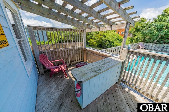 deck with a pergola