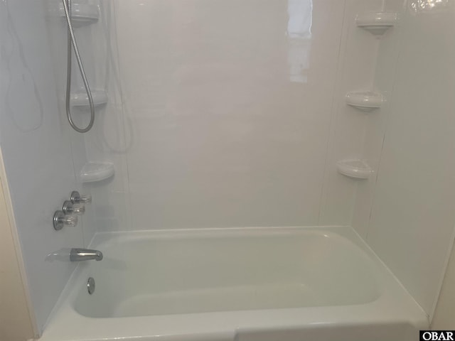 full bathroom with bathing tub / shower combination