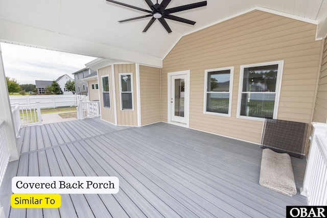 172 Charleston Dr Lot 163, Grandy, NC 27939 - wooden deck with a ceiling fan
