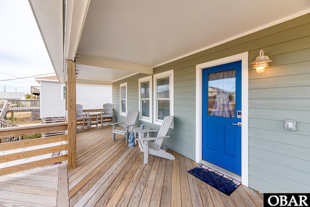 deck with covered porch