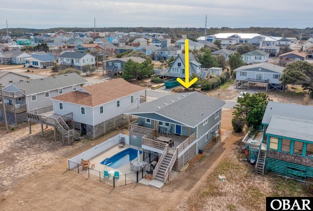 bird's eye view with a residential view