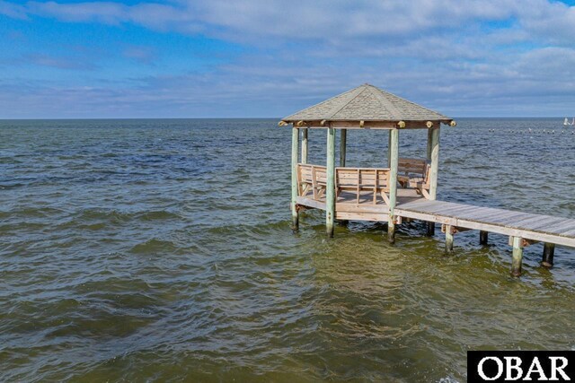 24280 NC Highway 12 Unit 2A, Rodanthe, NC 27968 - view of dock featuring a water view and a gazebo