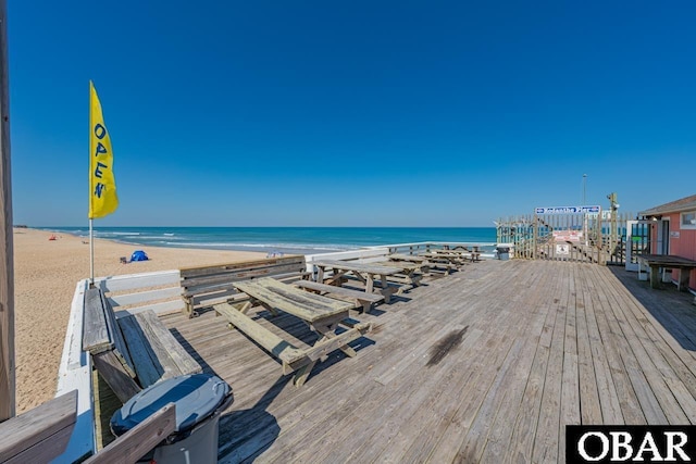 24280 NC Highway 12 Unit 2A, Rodanthe, NC 27968 - deck featuring a water view and a view of the beach