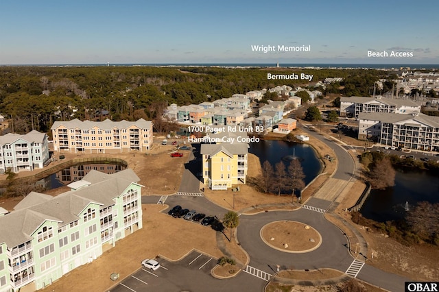 1700 Paget Rd Unit B3, Kill Devil Hills, NC 27948 - aerial view of property and surrounding area featuring a large body of water