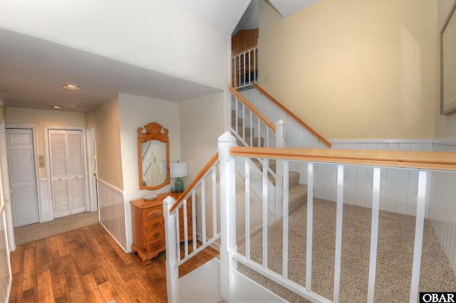 1278 Duck Rd Lot # 51Sh # 4, Duck, NC 27949 - staircase featuring wood finished floors and recessed lighting