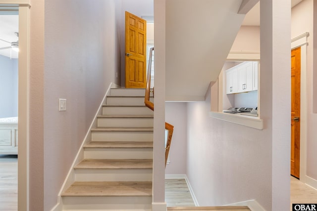1726 Bobby Lee Trl Lot 5, Kill Devil Hills, NC 27948 - staircase with wood finished floors and baseboards
