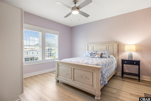 1726 Bobby Lee Trl Lot 5, Kill Devil Hills, NC 27948 - bedroom featuring light wood-type flooring, baseboards, and a ceiling fan