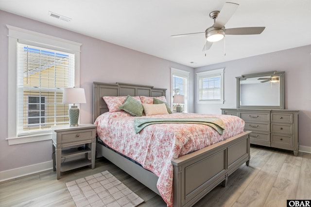 1726 Bobby Lee Trl Lot 5, Kill Devil Hills, NC 27948 - bedroom with baseboards, light wood-style flooring, and ceiling fan
