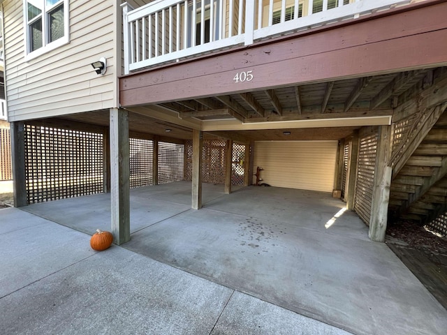 view of patio / terrace with a carport