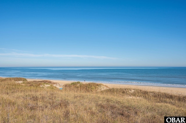 property view of water with a beach view