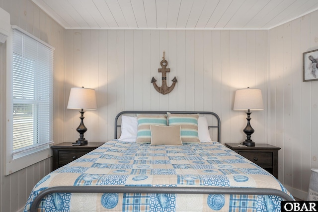 bedroom featuring wood ceiling