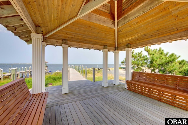 58822 Marina Way Unit 208, Hatteras, NC 27943 - wooden deck featuring a water view