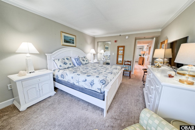 58822 Marina Way Unit 208, Hatteras, NC 27943 - bedroom featuring light colored carpet and crown molding